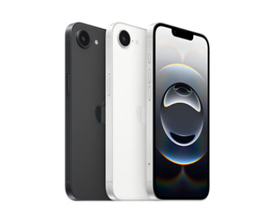 Apple iPhone 16e in black and white